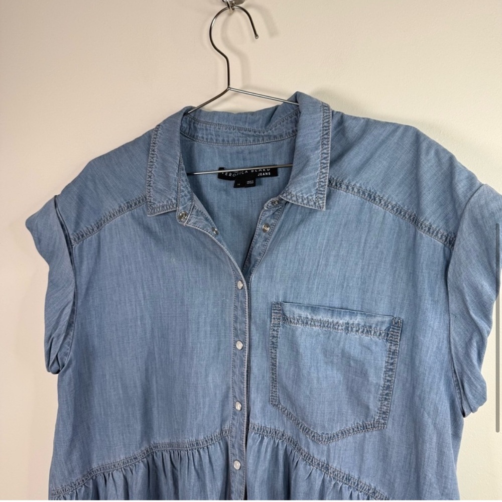 Veronica Beard Denim Button Down Harrow Dress - image 4